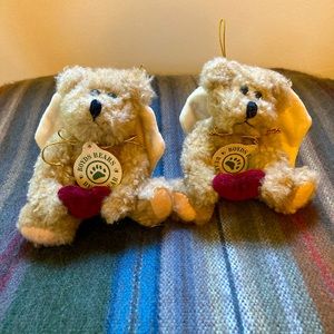 Set of 2 small “Ariel” angel bear ornaments
